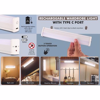 King Craft Rechargeable Wardrobe Light With Type C Port