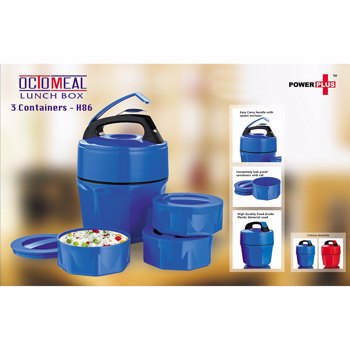 Power Plus H86 Octomeal Lunch Box 3 Plastic Containers