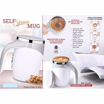 Power Plus H264 Self Stirring Mug 380 ML Steel Inside