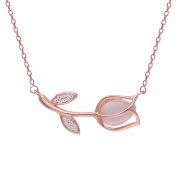 Giva PD0228 Anushka Sharma Pink Quartz Flower Necklace