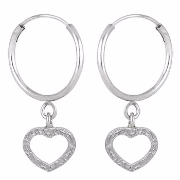 Giva ER0138 Silver Tiny Heart Drop Earrings