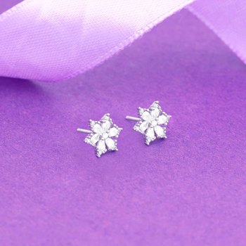 Giva ER0582 Silver Flowery Snowflake Studs