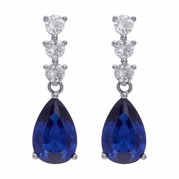 Giva ER0223 Silver Sapphire Blue Drop Earrings