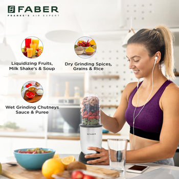 Faber 400 Watt 3 in 1 Sportz Blender Food Chopper For Chopping Jar Smoothie and Grinding Jar