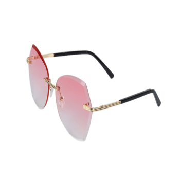 Shadex Rimless Pink Women Oversize Sunglasses