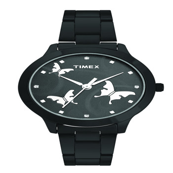 Timex Fashion Women Black Dial Round Case 3 Hands Function Watch Tw000T609