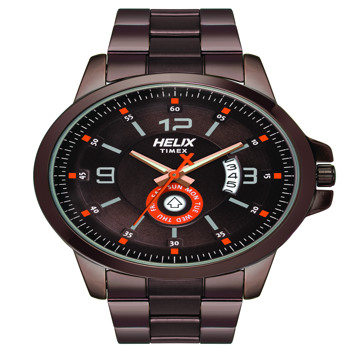 Helix By Timex Tw023Hg22 Analog Brown Mens Watch