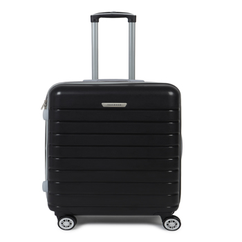 Teakwood Black Textured Hard-Sided Medium Trolley Suitcase