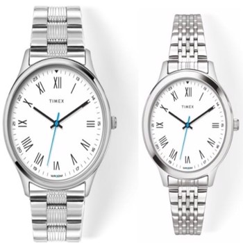 Timex Pair Watch Tw00Zrpr00 Stainless Steel Bracelet Silver Tone
