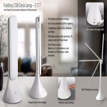 Power Plus Folding Cob Desk Lamp With Feather Touch Button