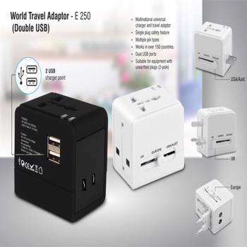 King Craft World Travel Adaptor With Double Usb