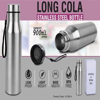 King Craft Long Cola Stainless Steel Bottle With Carry Strap 900Ml  (H240a)