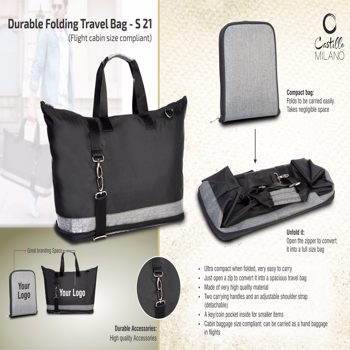 Castillo Milano Durable Folding Travel Bag Flight Cabin Size Compliant