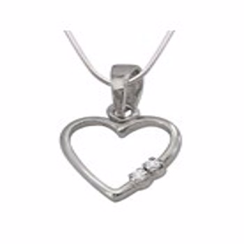 Express your Love - Diamond & Silver Pendant with Silver Finished Chain