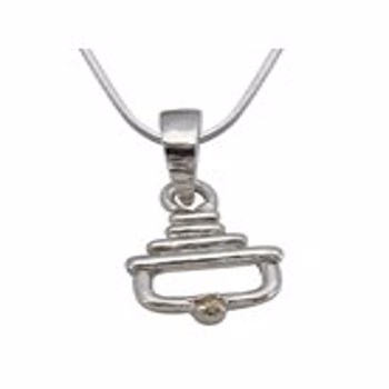 Temple Beauty - Diamond & Silver Pendant with Silver Finished Chain