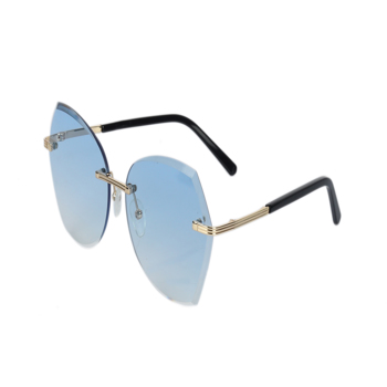 Shadex Rimless Blue Women Oversize Sunglasses