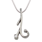 Passionate Diamond & Silver Pendant with Silver Finished Chain